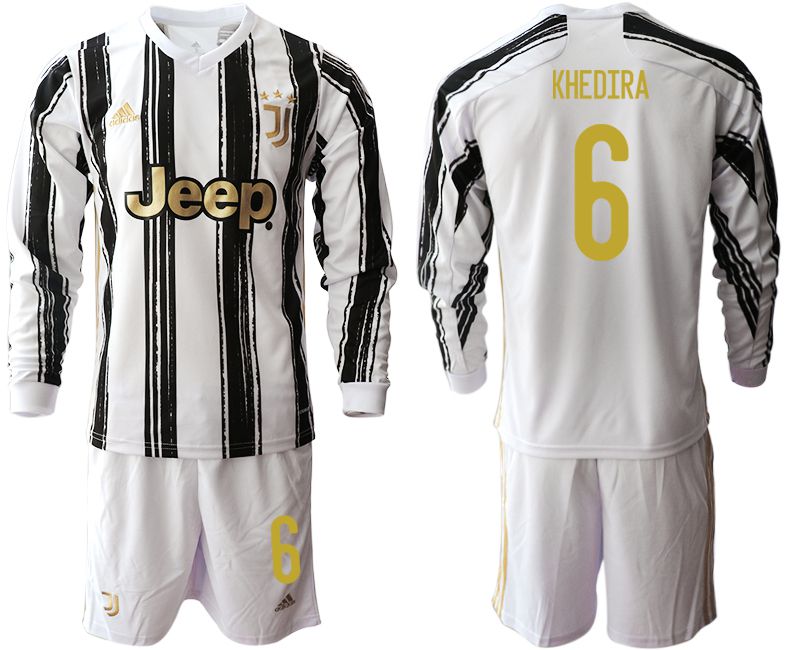 Men 2020-2021 club Juventus home long sleeves #6 white Soccer Jerseys